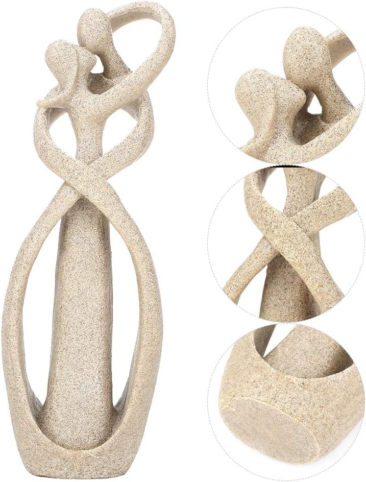 Sandstone Couple Statue / Resin Kissing Lovers Statue Sandstone Lover Hug Kiss Abstract Sculpture