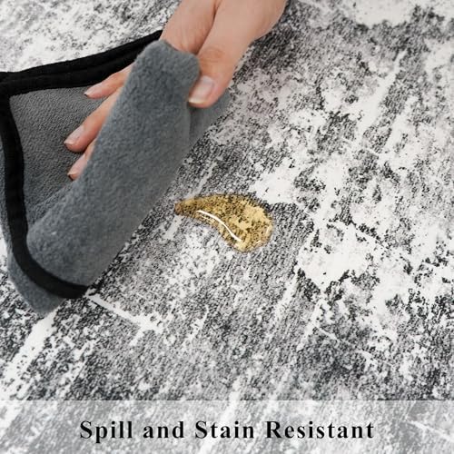 Washable 2X10 Kitchen Area Rug: Entryway Abstract Rug Runner Soft Bedroom Besides Floor Mat Non-Slip Indoor Farmhouse