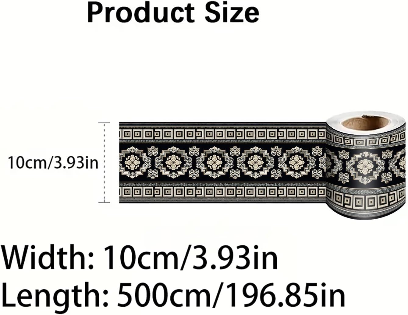 Black White Wallpaper Border Peel and Stick Wall Border Self Adhesive / Black White / 196 x 4