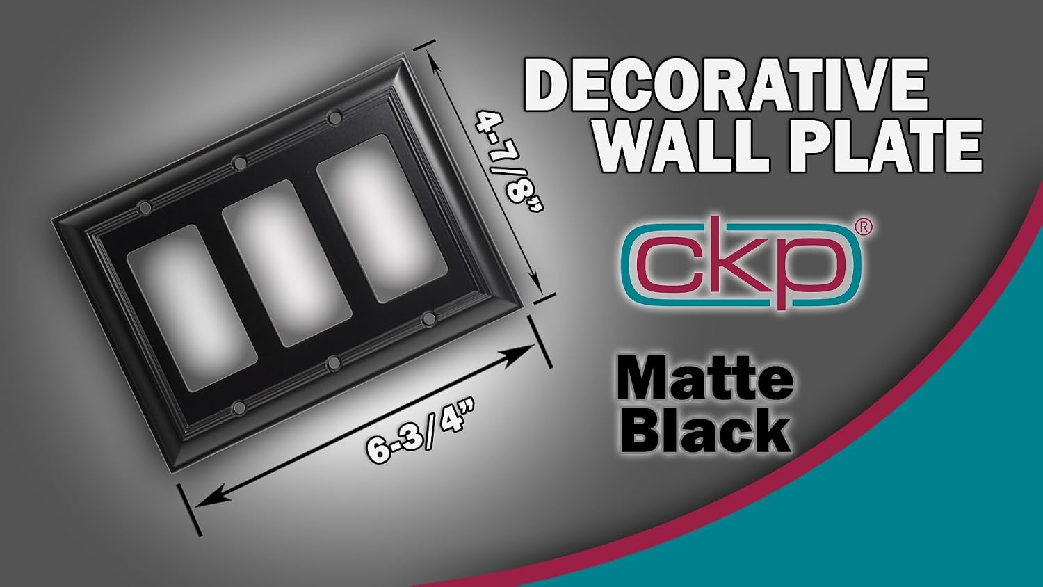 Cool Knobs and Pulls (CKP) Impressions Collection, 31199 Decorative Triple Rocker Wall Plate/Outlet Cover, Long Lasting