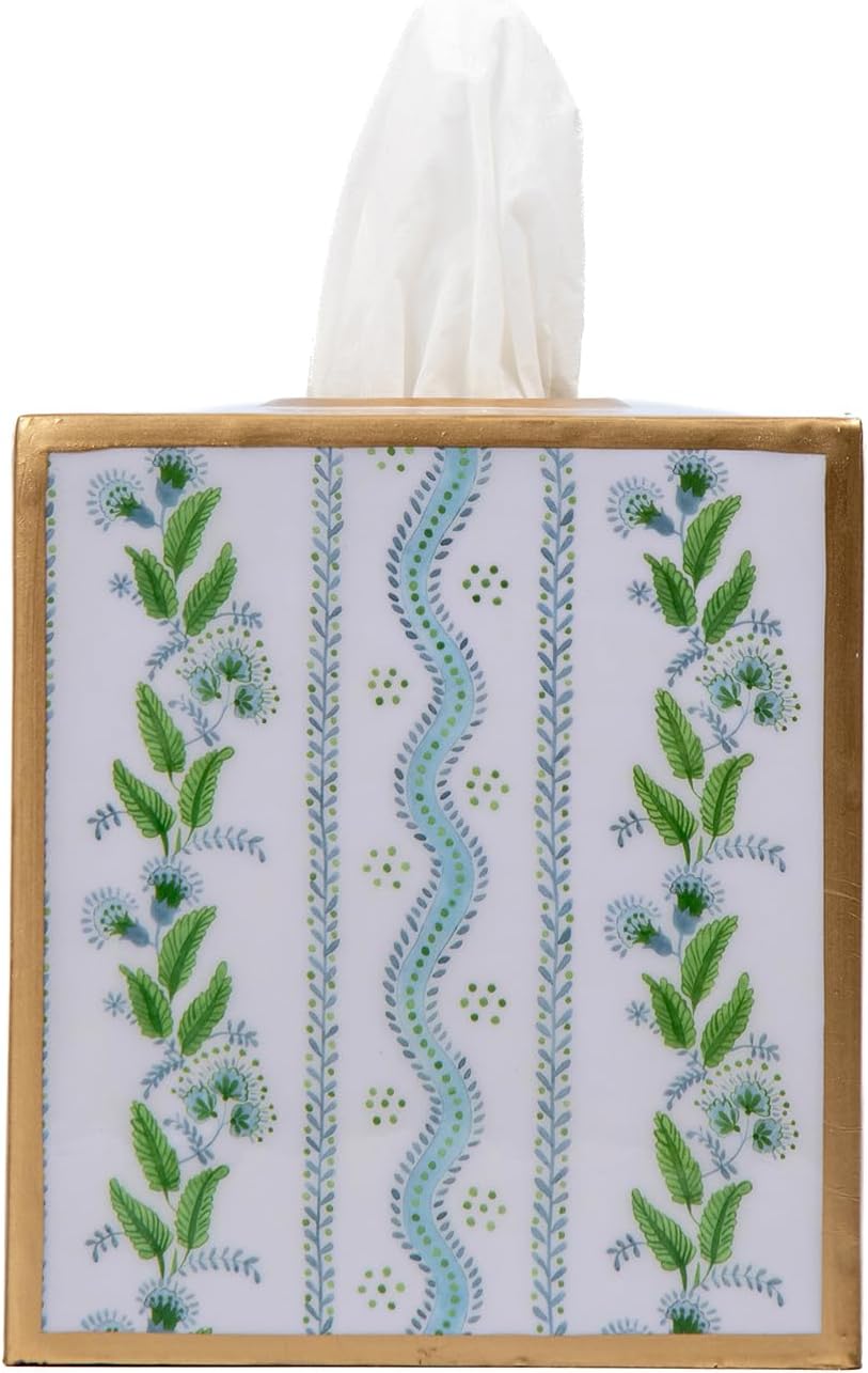 Multi Color Pink Tissue Holder / Blue & Green