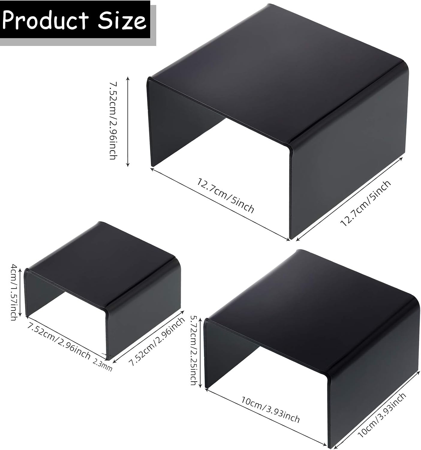 Product Stand / Acrylic Display Risers / Black / Set of 2