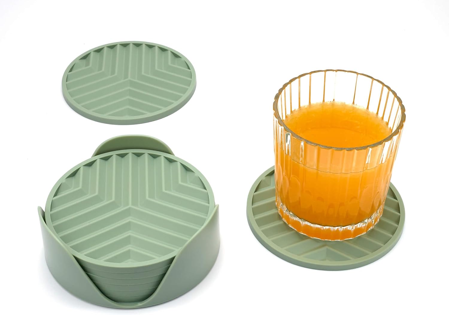 Holder / Non-Slip Drink Coasters / Desert Sage / Set of 8
