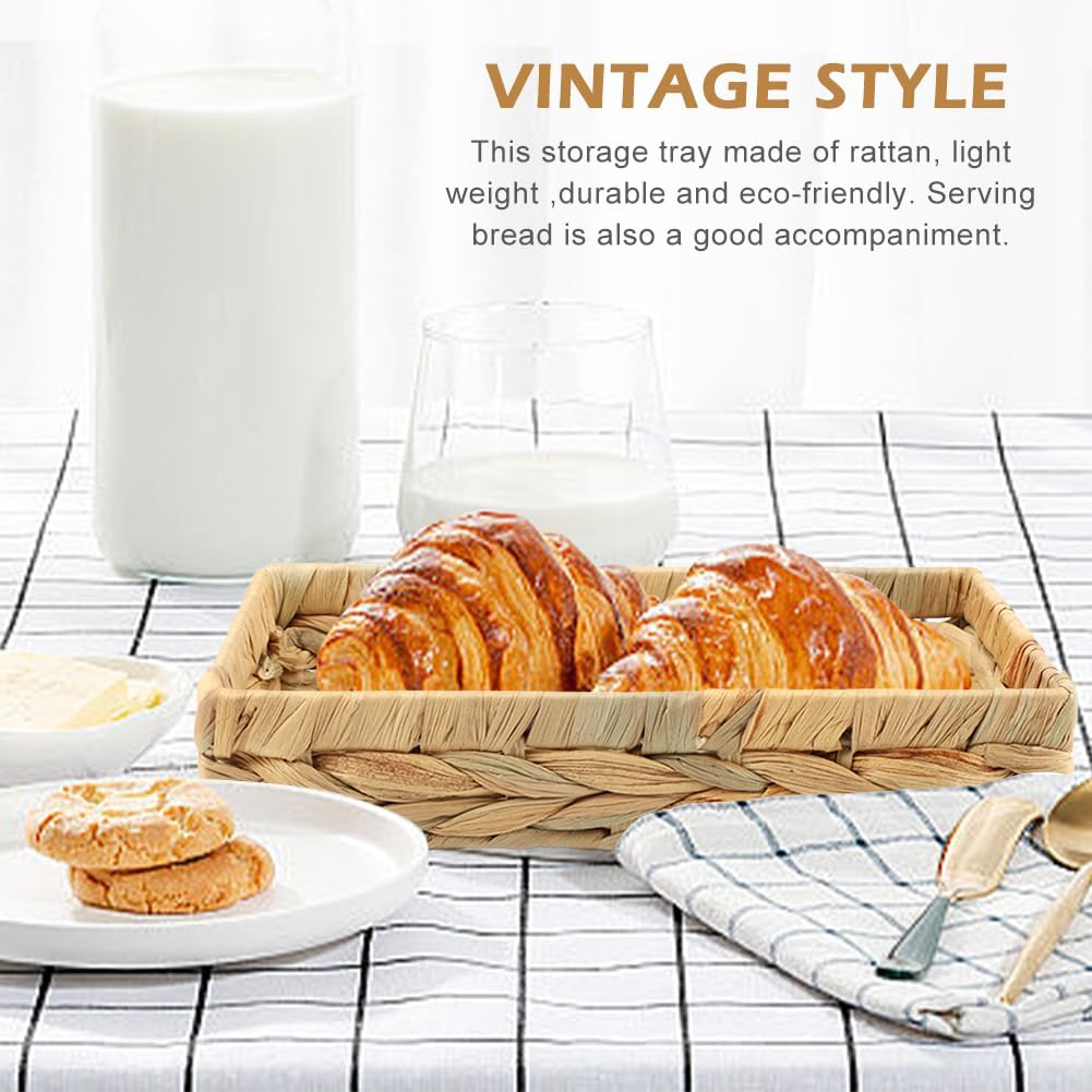 Wicker & Rattan Serving Tray / Wood