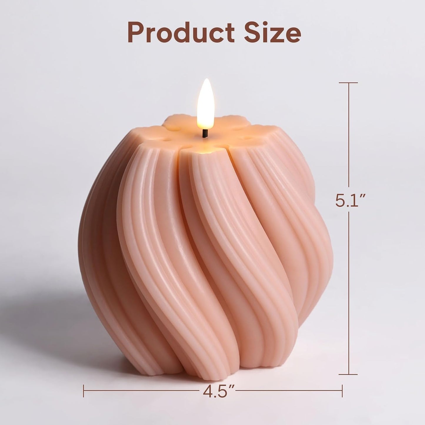 Swirl Flameless Candles / Dusty Pink / Set of 2