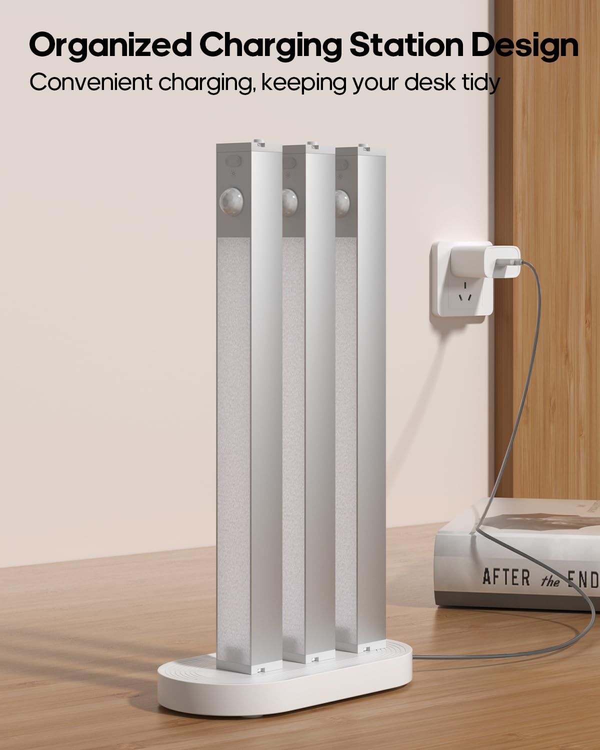 GOODEA 7" Under Cabinet Lighting with Charging Station, 6 Pack | LED Motion Sensor Light Indoor, Rechargeable Closet
