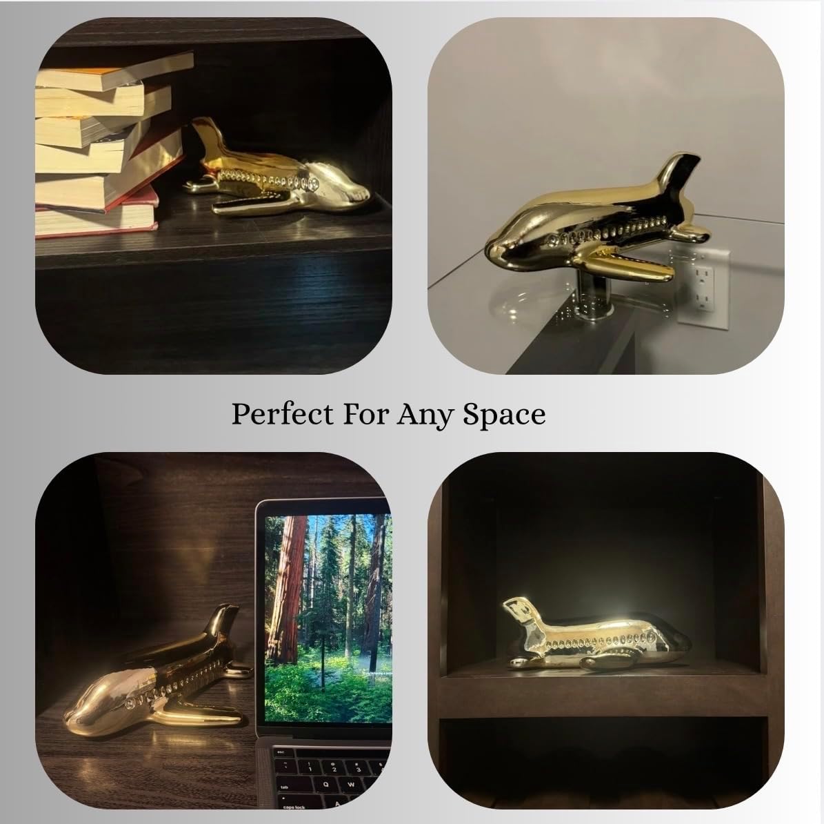 Ceramic Plane Sculpture / Gold