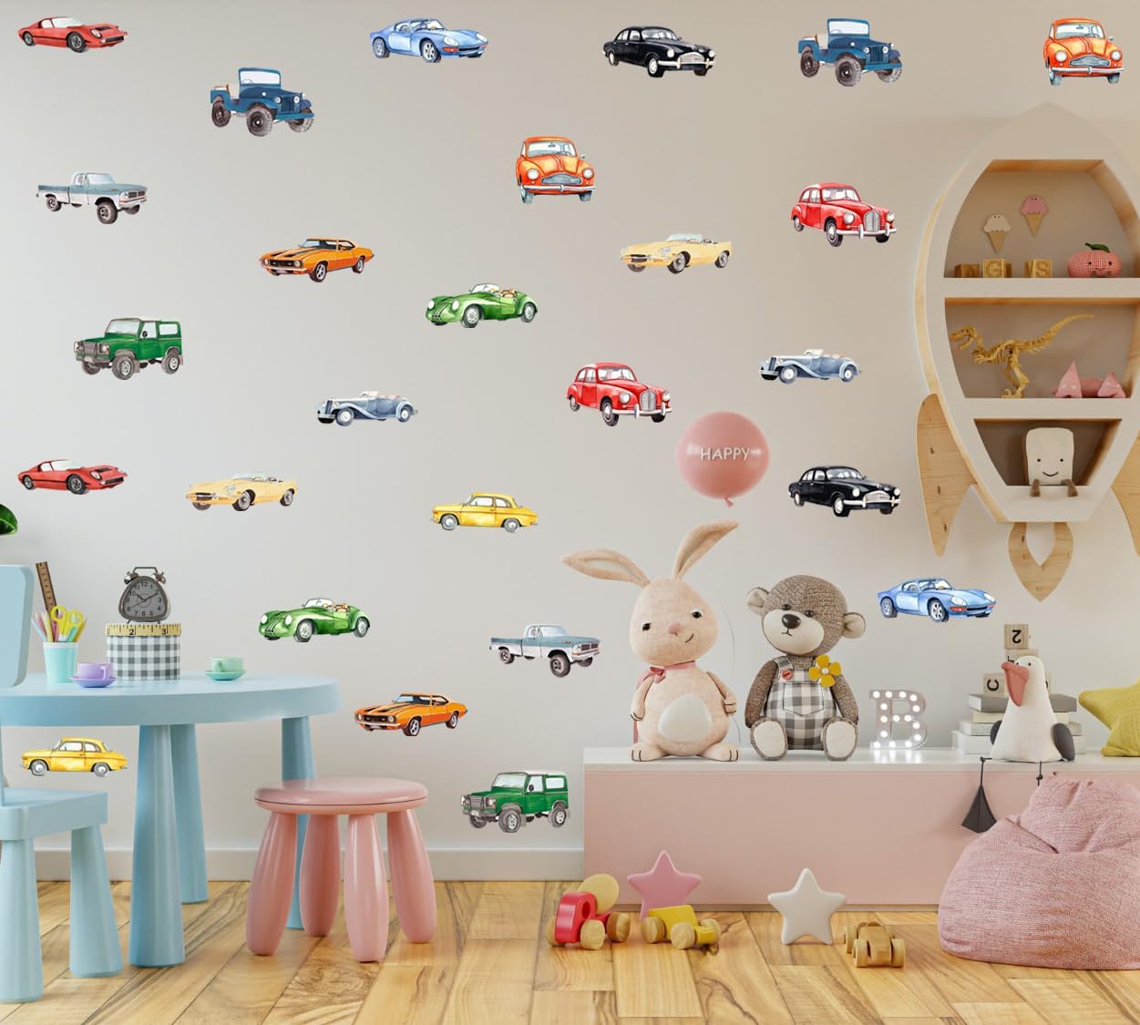 Watercolor Wall Stickers / Classic Car