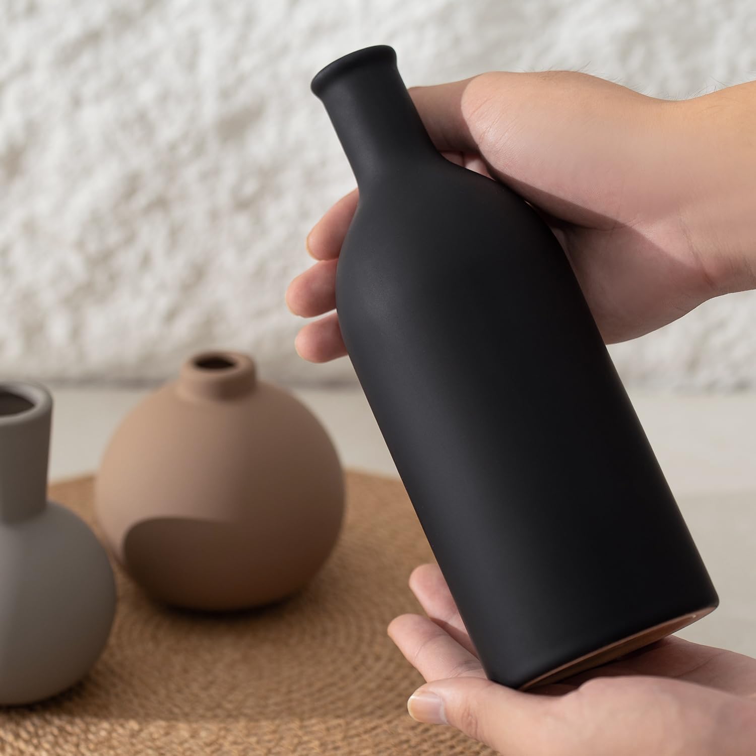 Ceramic Vase / Black Mix Set - Gray / Set of 3
