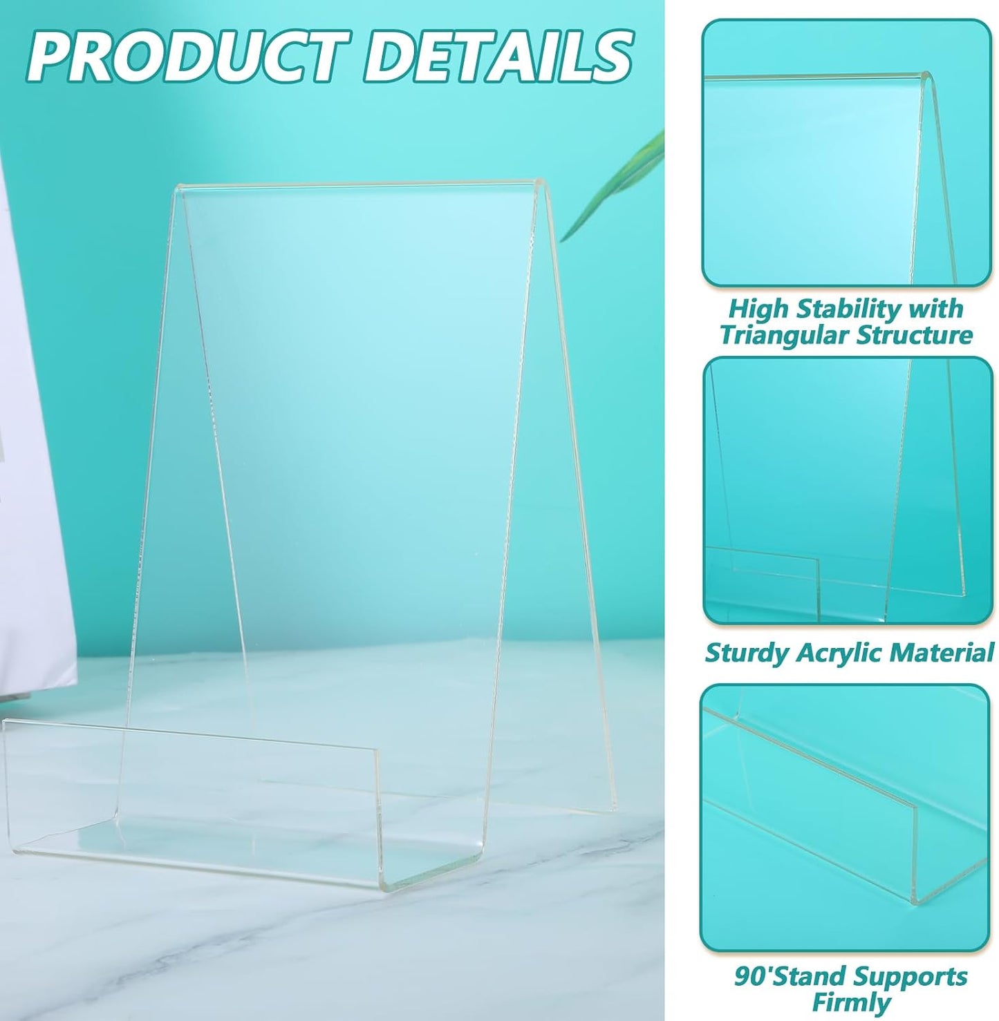 Acrylic Book Display Stand Tablet Holder Easel Holder for Displaying / Clear / 5.7 x 4 / Set of 12