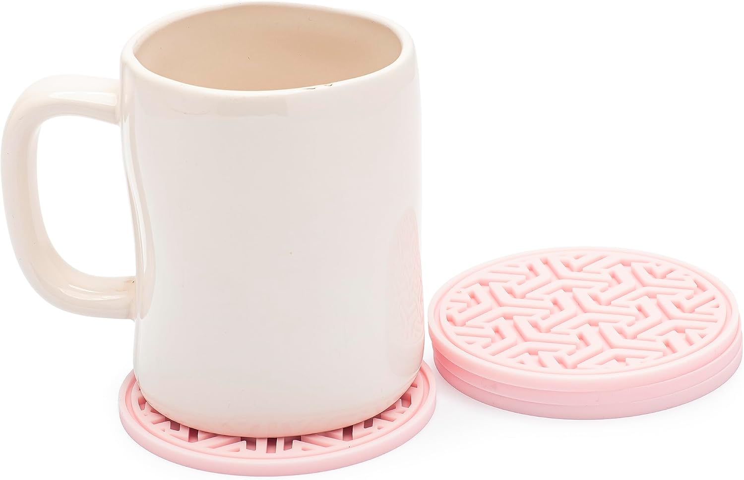 No-Slip Silicone Rubber Coasters / Light Pink / Set of 4