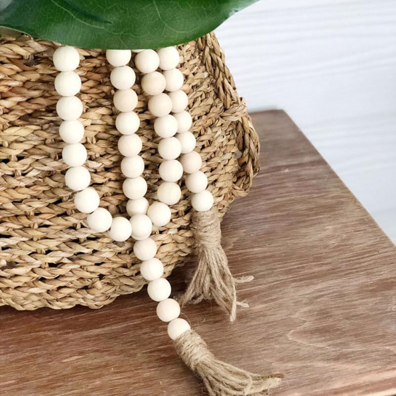 Wood Bead Garland Rustic Farmhouse Beads