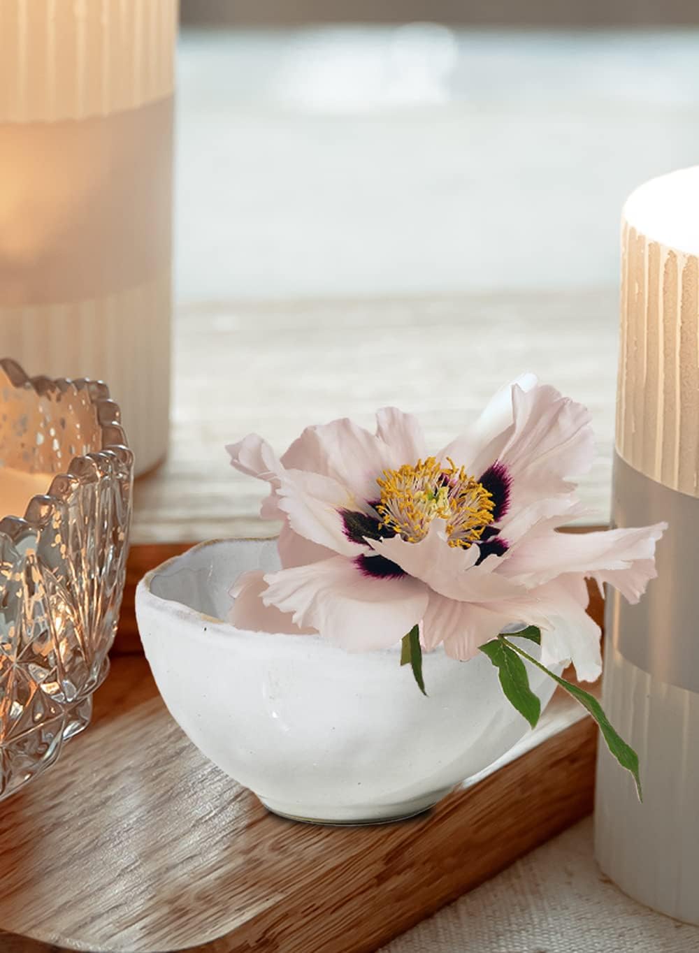 Centerpiece for Vintage Weddings / 4" Bowl / Set of 4