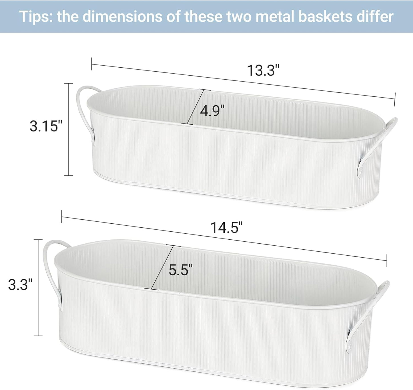 Metal Storage Basket for Toilet Tank Top Bathroom Decor / White