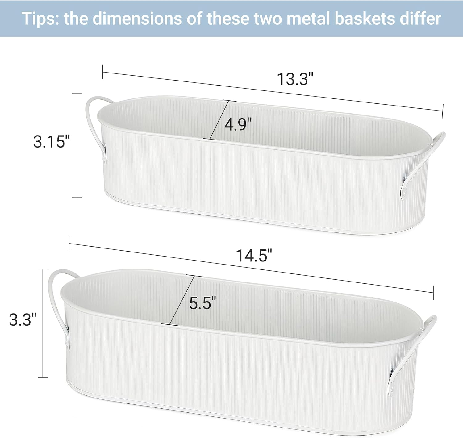 Metal Storage Basket for Toilet Tank Top Bathroom Decor / White