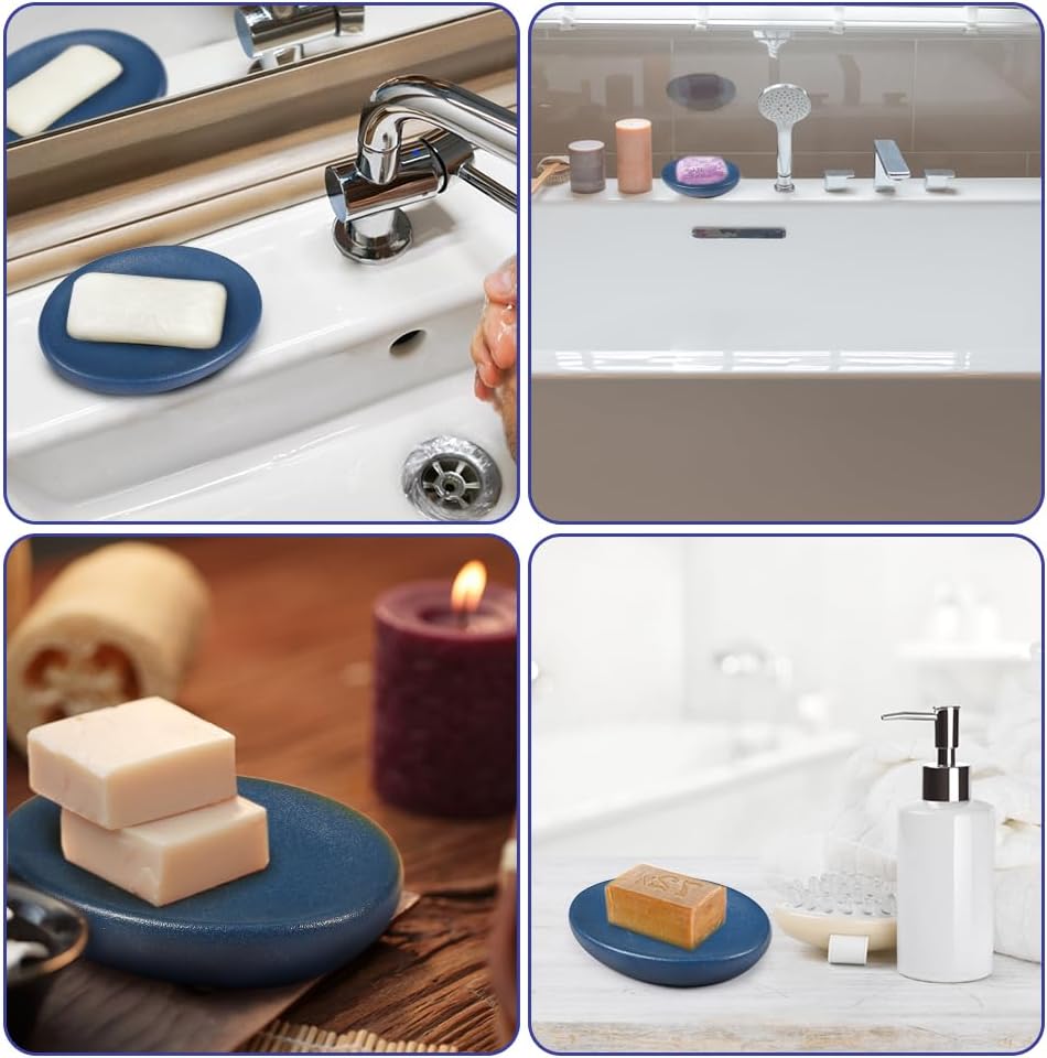 Non-Slip Soap Bar Holder for Shower / Dark Blue