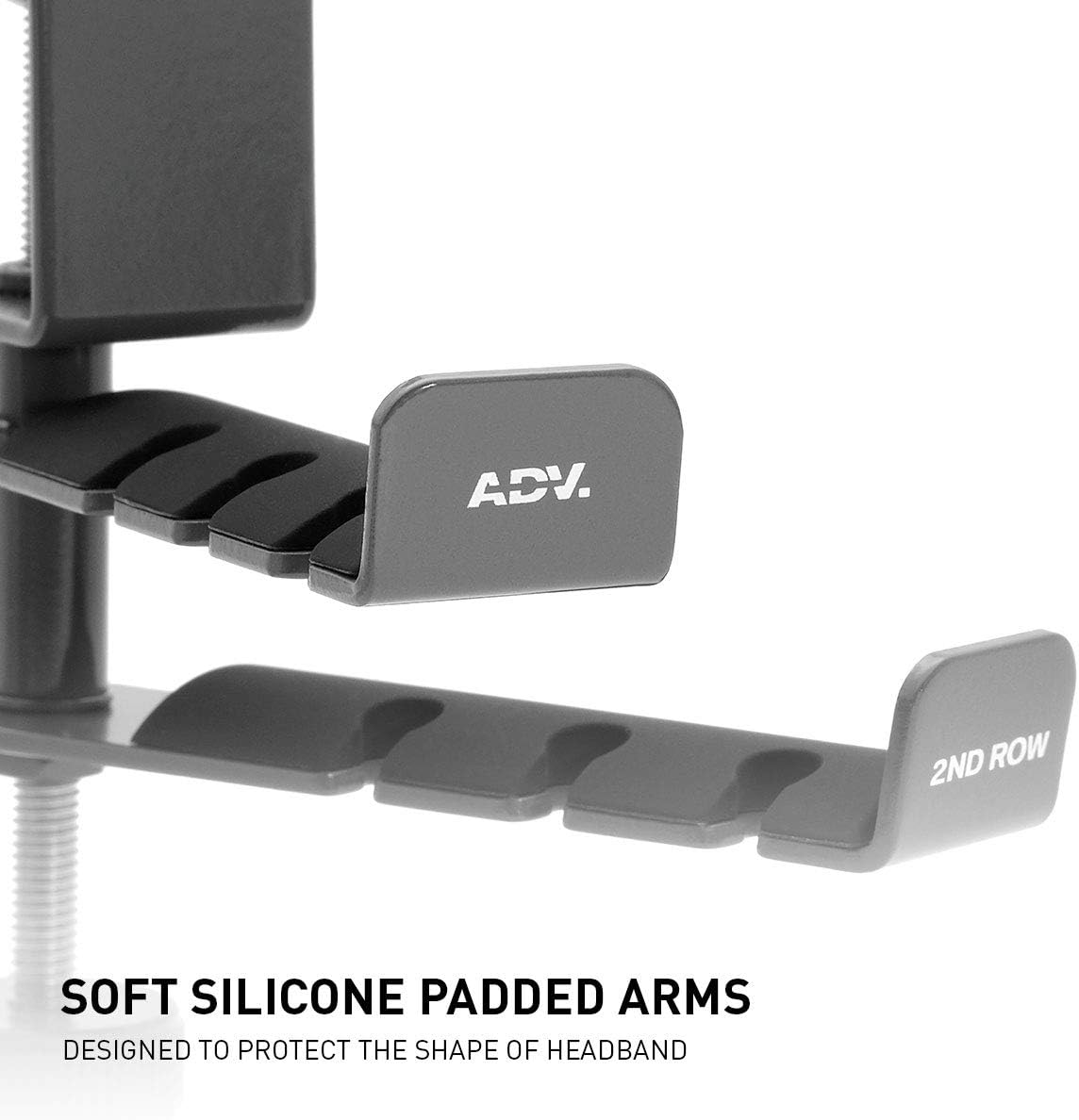 ADV. Dual Suspension Headphone Stand – Floating Headset Stand with 360° Rotating Arm, Adjustable Clamp for Desk/Table