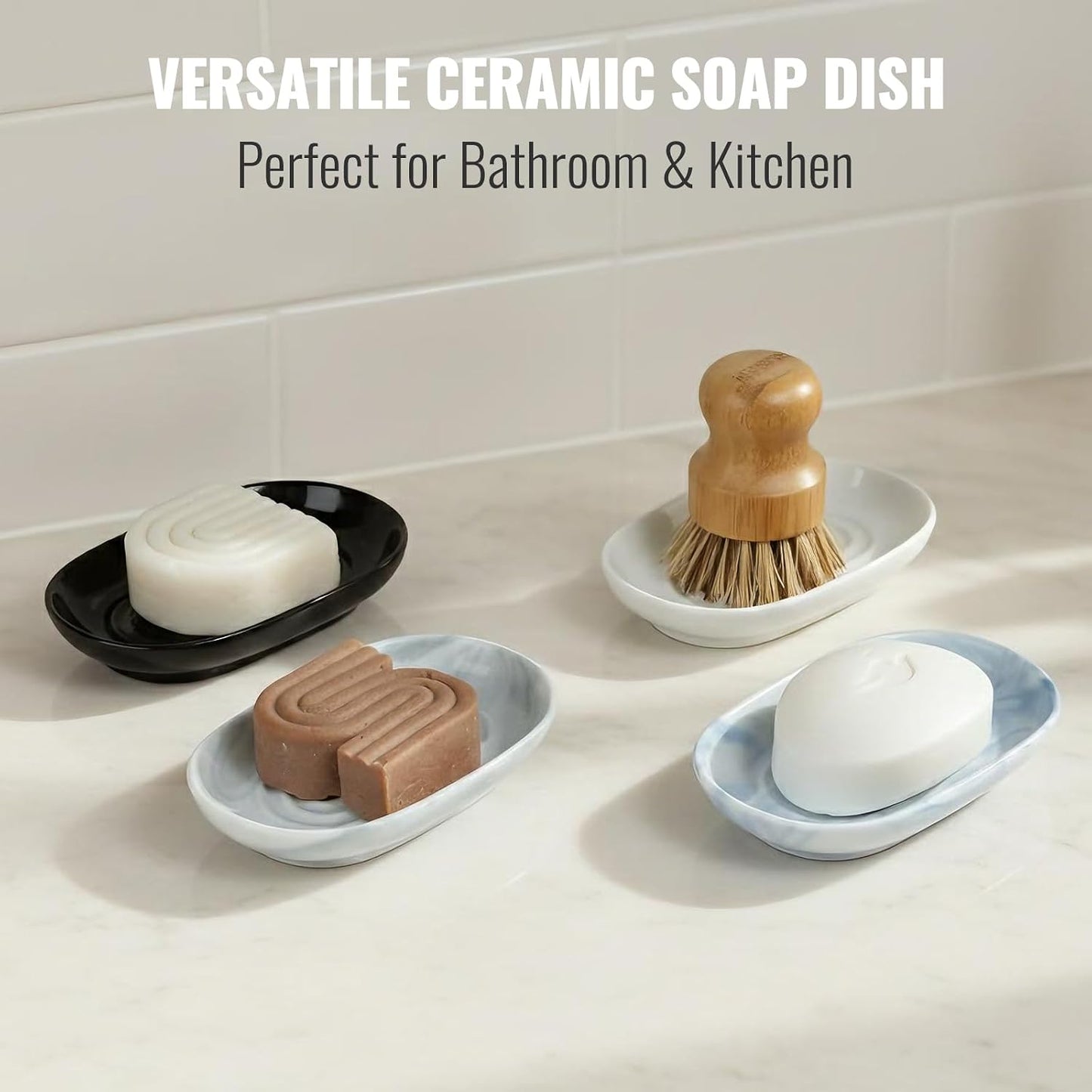 Minimalist Bar Soap Holder / White