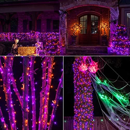 Brizled LED Halloween Lights Indoor Outdoor Orange & Purple String Light