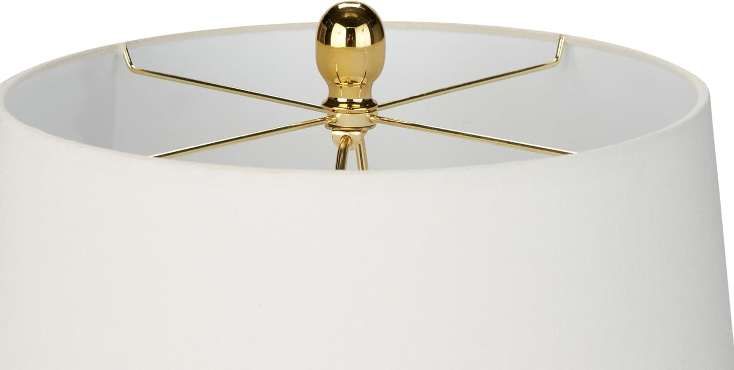 Nourison Home 23" Olive Green Ceramic Pot Table Lamp for Bedroom, Living Room, Dining Office, with White Tapered Drum