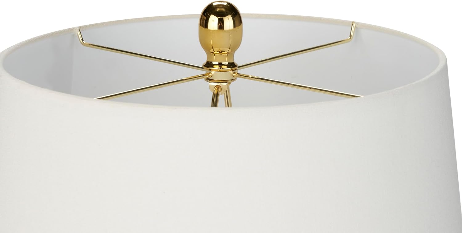 Nourison Home 23" Olive Green Ceramic Pot Table Lamp for Bedroom, Living Room, Dining Office, with White Tapered Drum