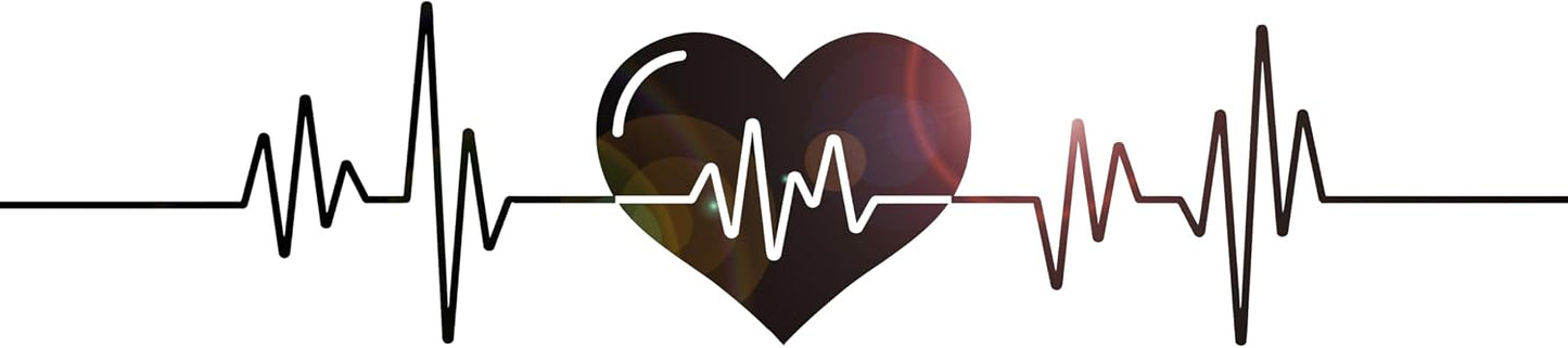 Vinyl Wall Decal Heart Beat Cardiogram Cardio Pulse Health Care Stickers / 9 x 35 / M In / Black