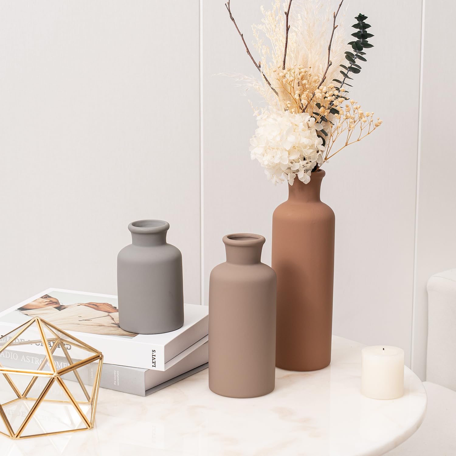 Ceramic Vase / Coffee Mix Set - Gray#2 / Set of 3