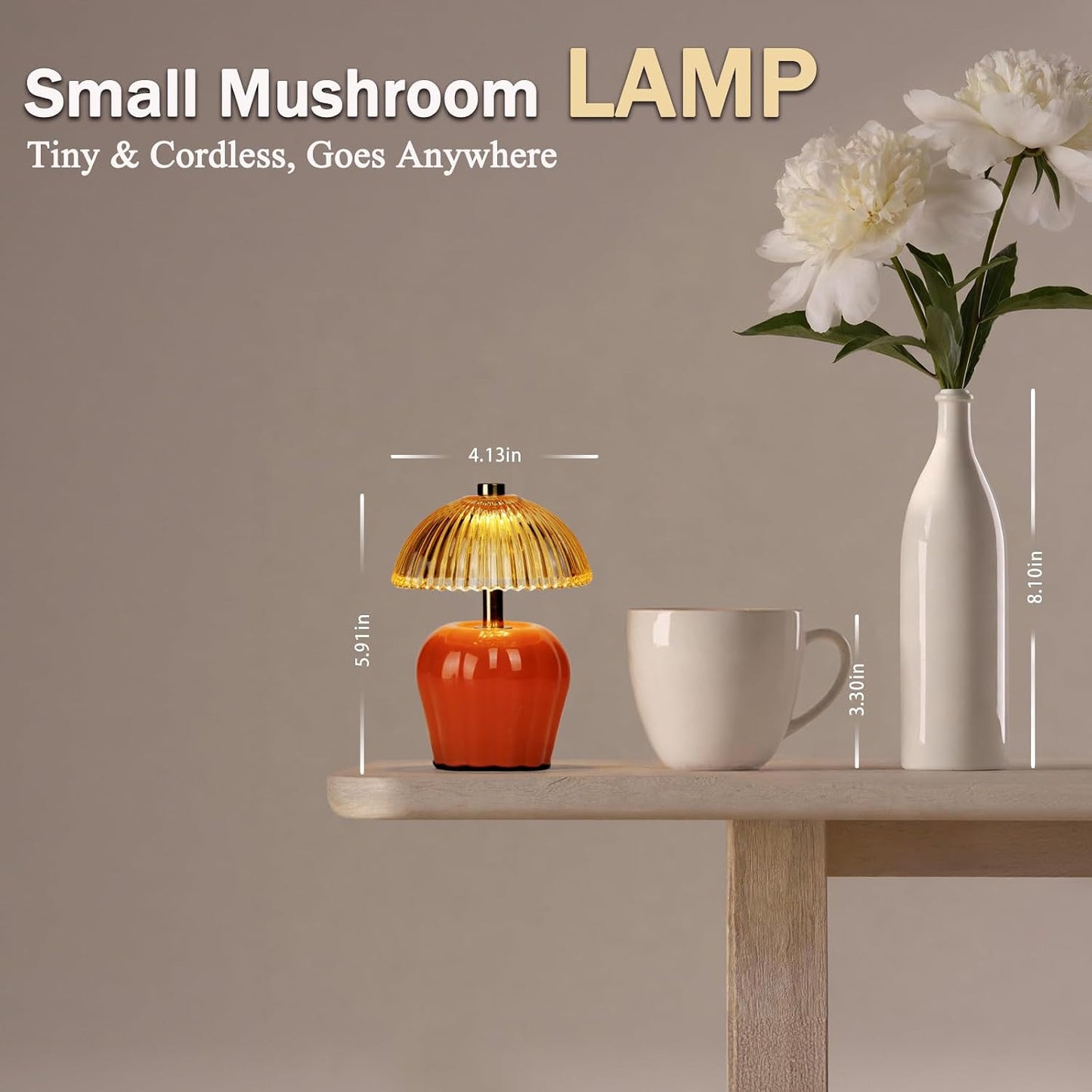 Battery Operated Lamp / Dark Orange