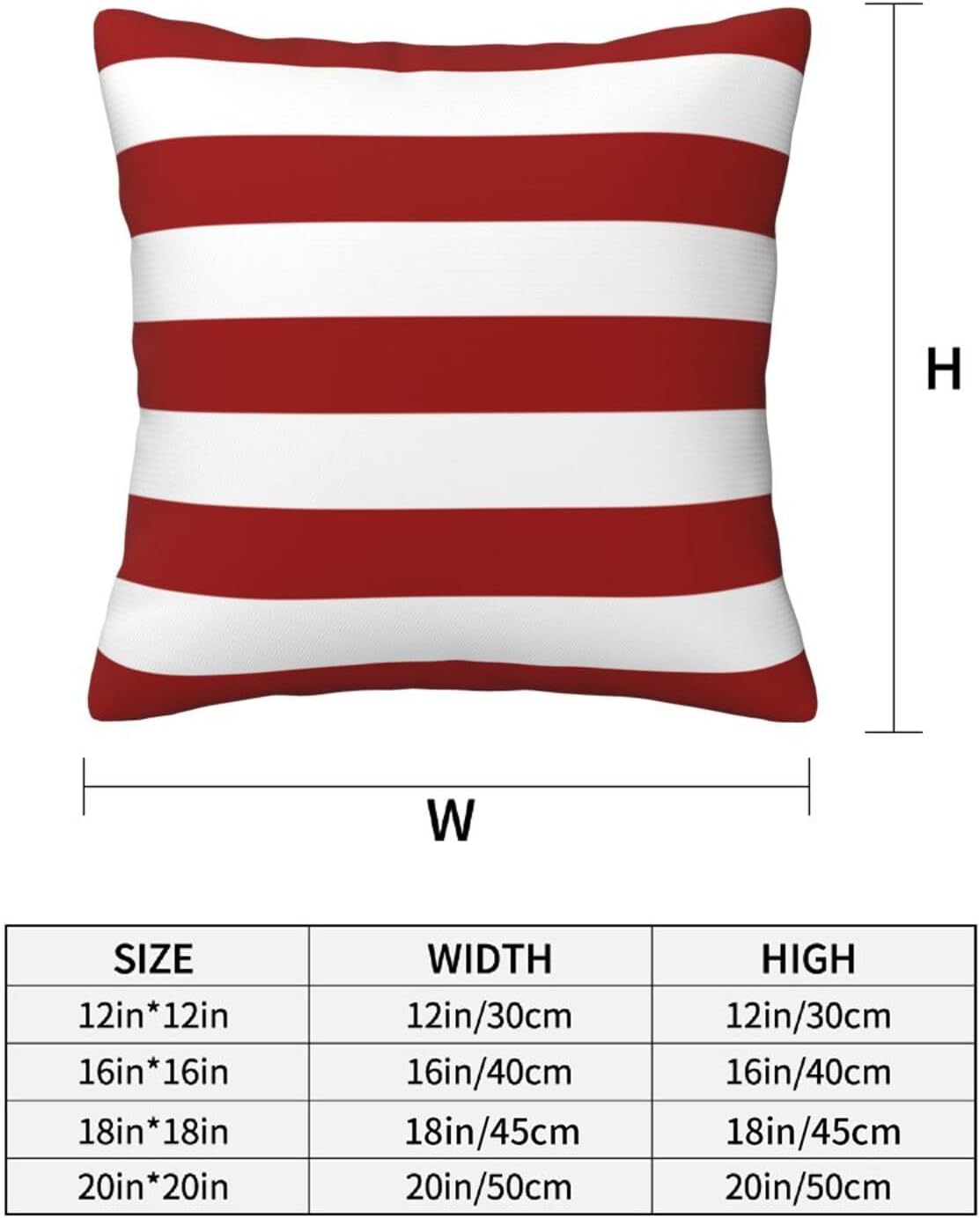 Throw Pillow Cover in Cushion Modern Farmhouse Pillow / Red and White Stripes / 18 x 18 / Set of 2