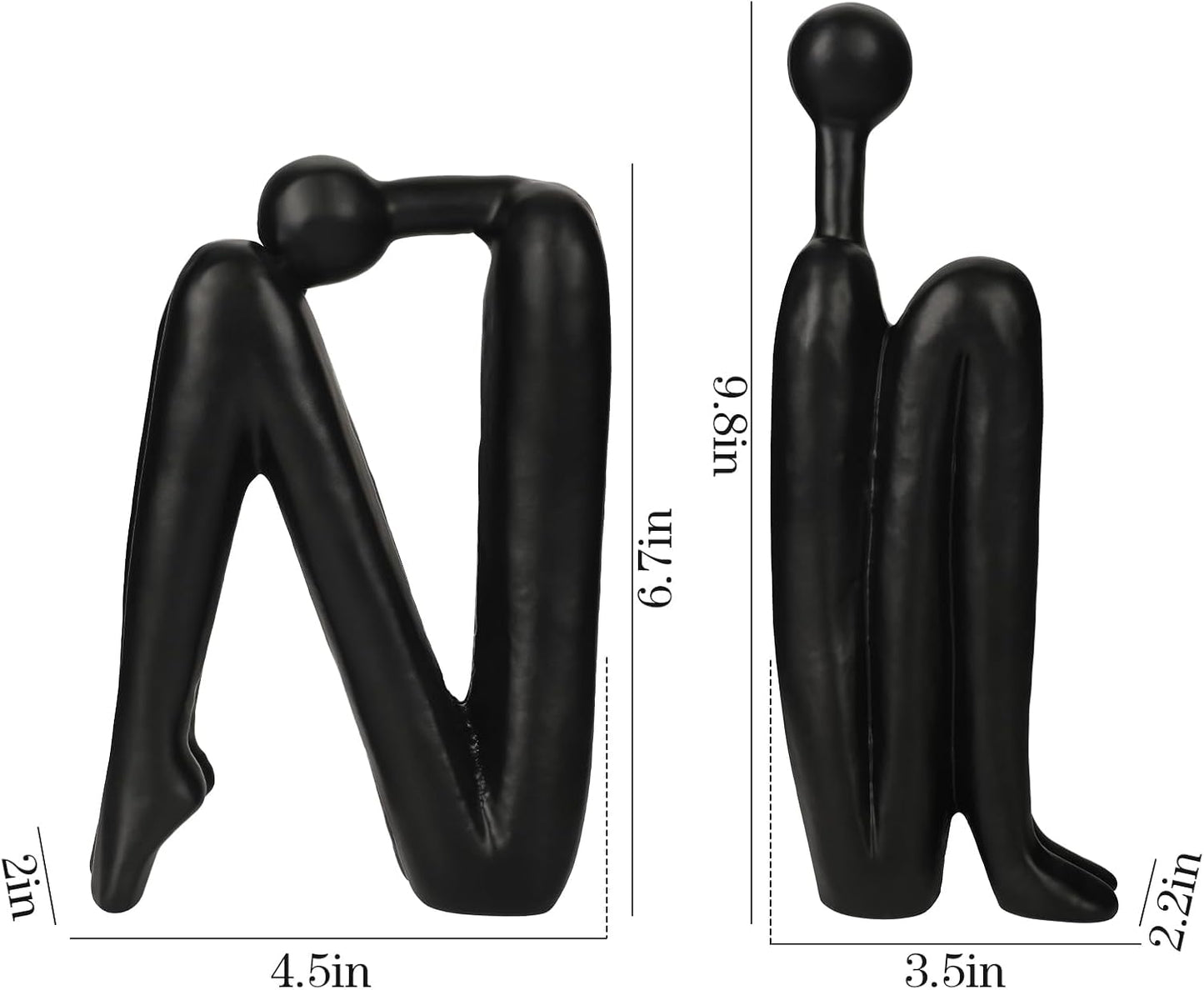 Thinker Cast Iron Bookends / Thinkera Black