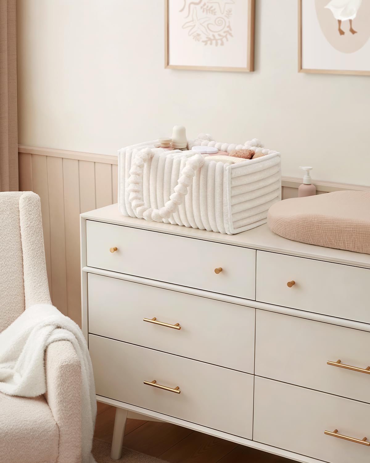 Nursery Storage Basket / Cream White