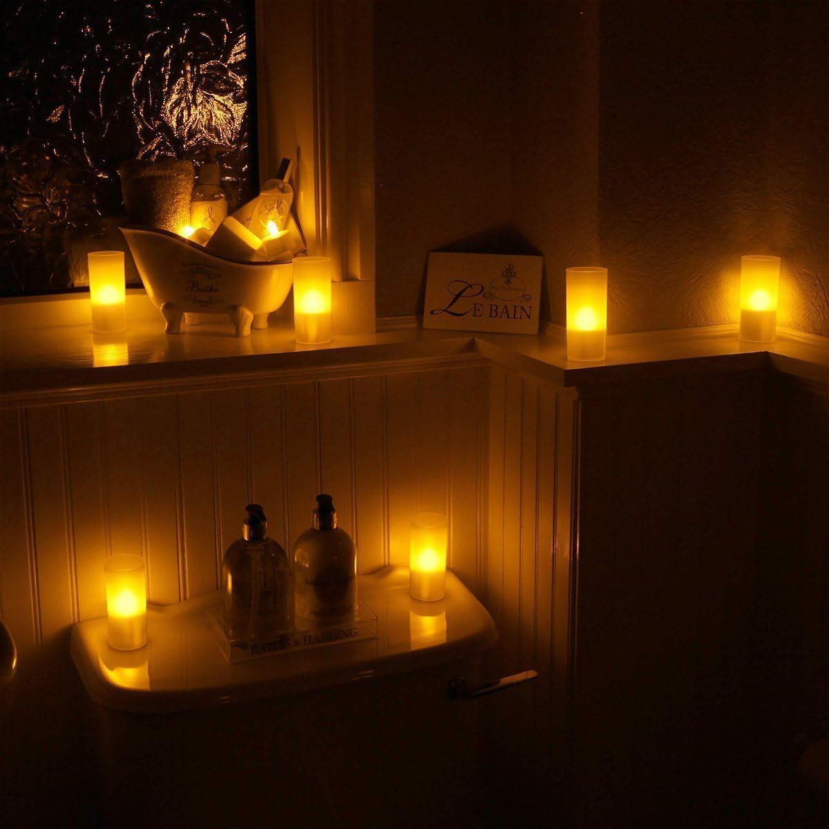 WoneNice 12 pcs Rechargeable Flameless Tealight Candles with Remote & Timer | Battery-powered LED Tealight w/ Charging