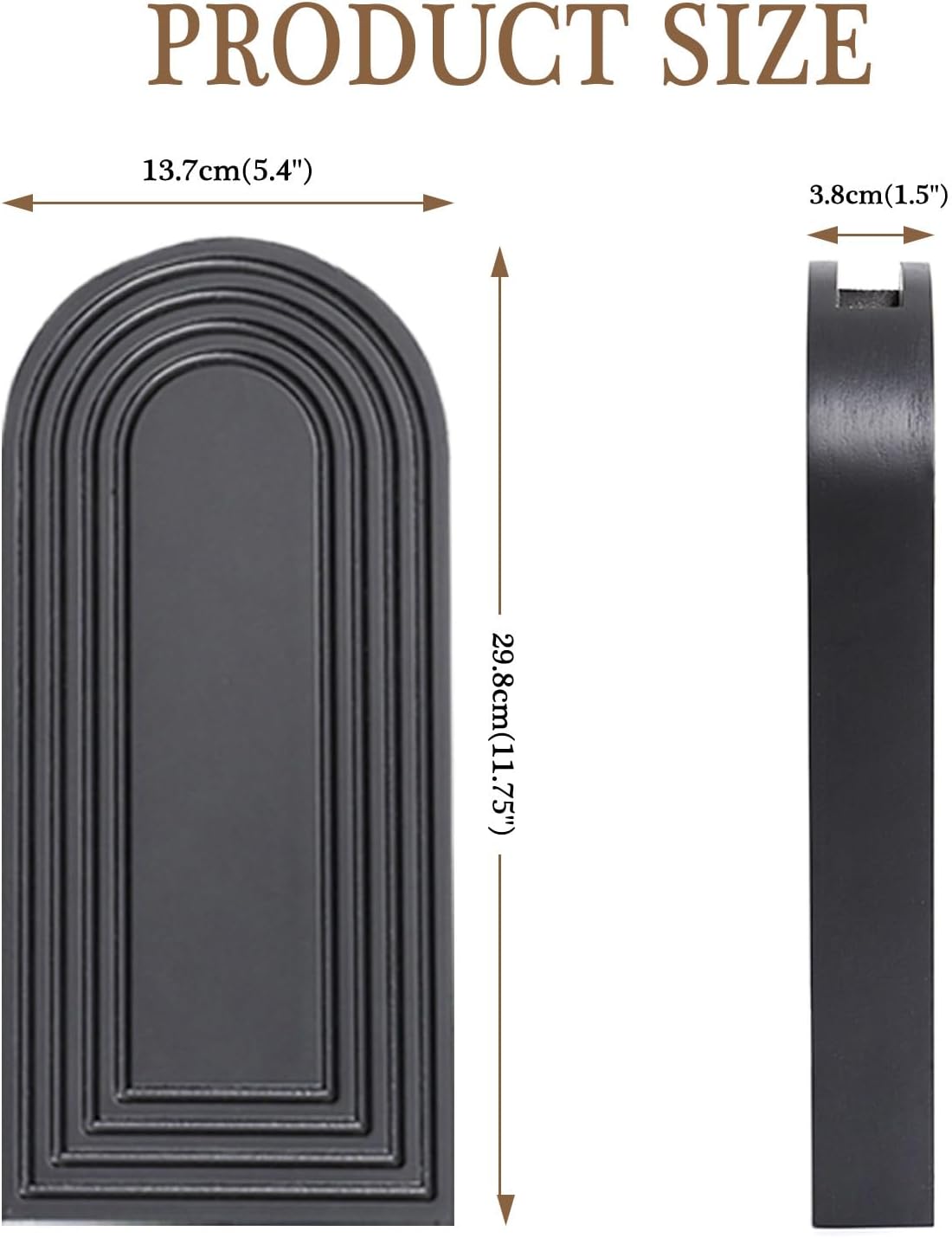 Wooden Wall Vases / Black+dried Flowers / 2 PC / Set of 2