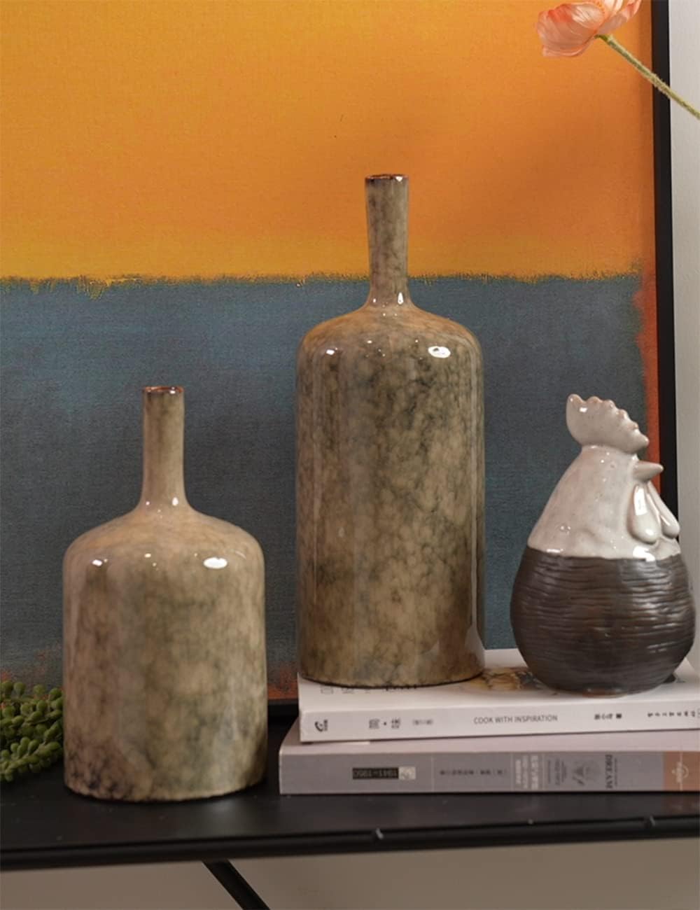 Ceramic Flower Vase Decorative Sculpture Modern Home Decor Table Centerpiece Gift / Medium