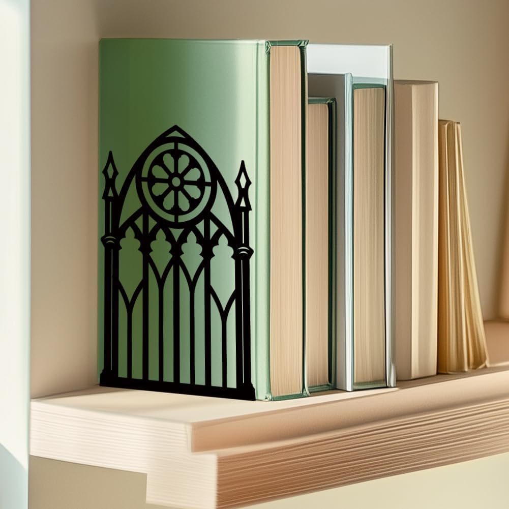 Metal Bookends for Desk Organizer / Gothic Gate