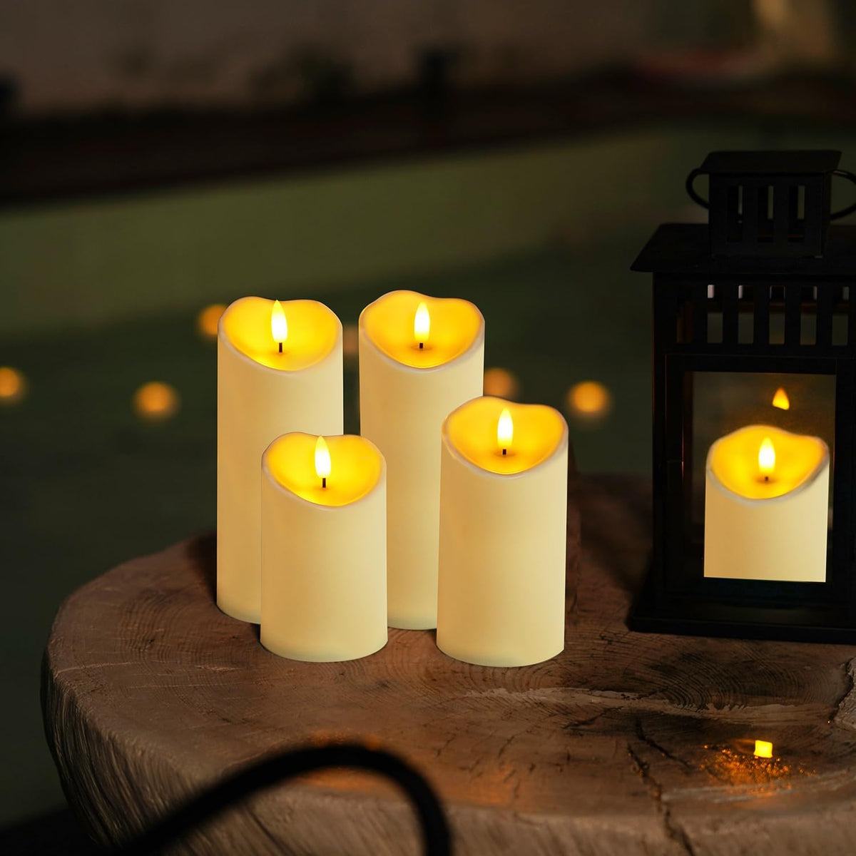 Homemory Outdoor Waterproof Flameless Candles, LED Candles, Battery Operated Candles with Remote and Timers, Electric