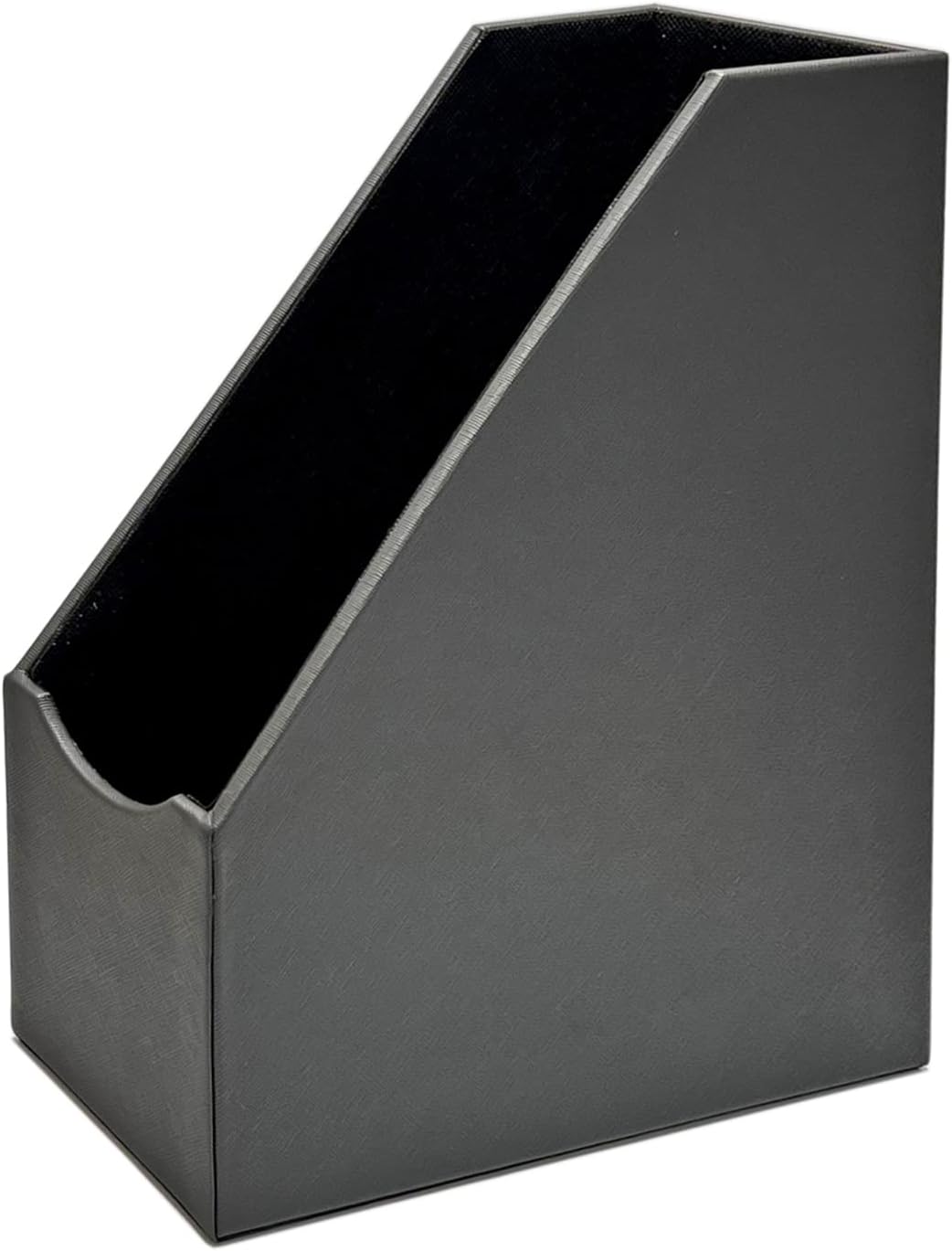 UnionBasic Magazine File Holder, Leatherette Desktop Document Organizer, Home Office Paper Holder File Storage
