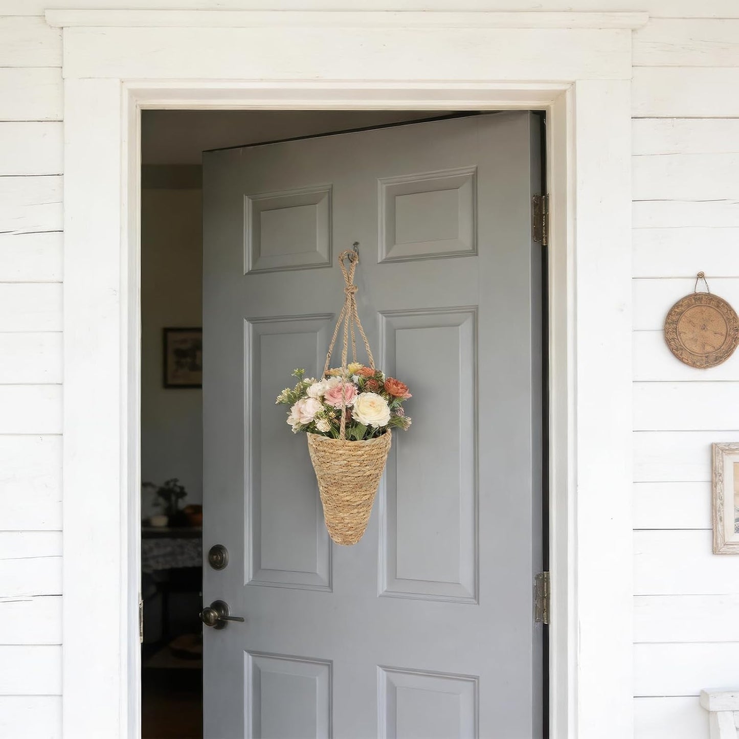 Hanging Basket / Hemp Rope Handmade Wall Planter / Set of 2