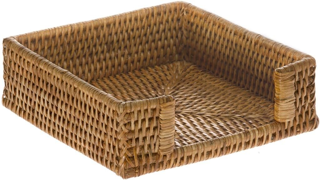 La Jolla Rattan Napkin Holder / Honey Brown
