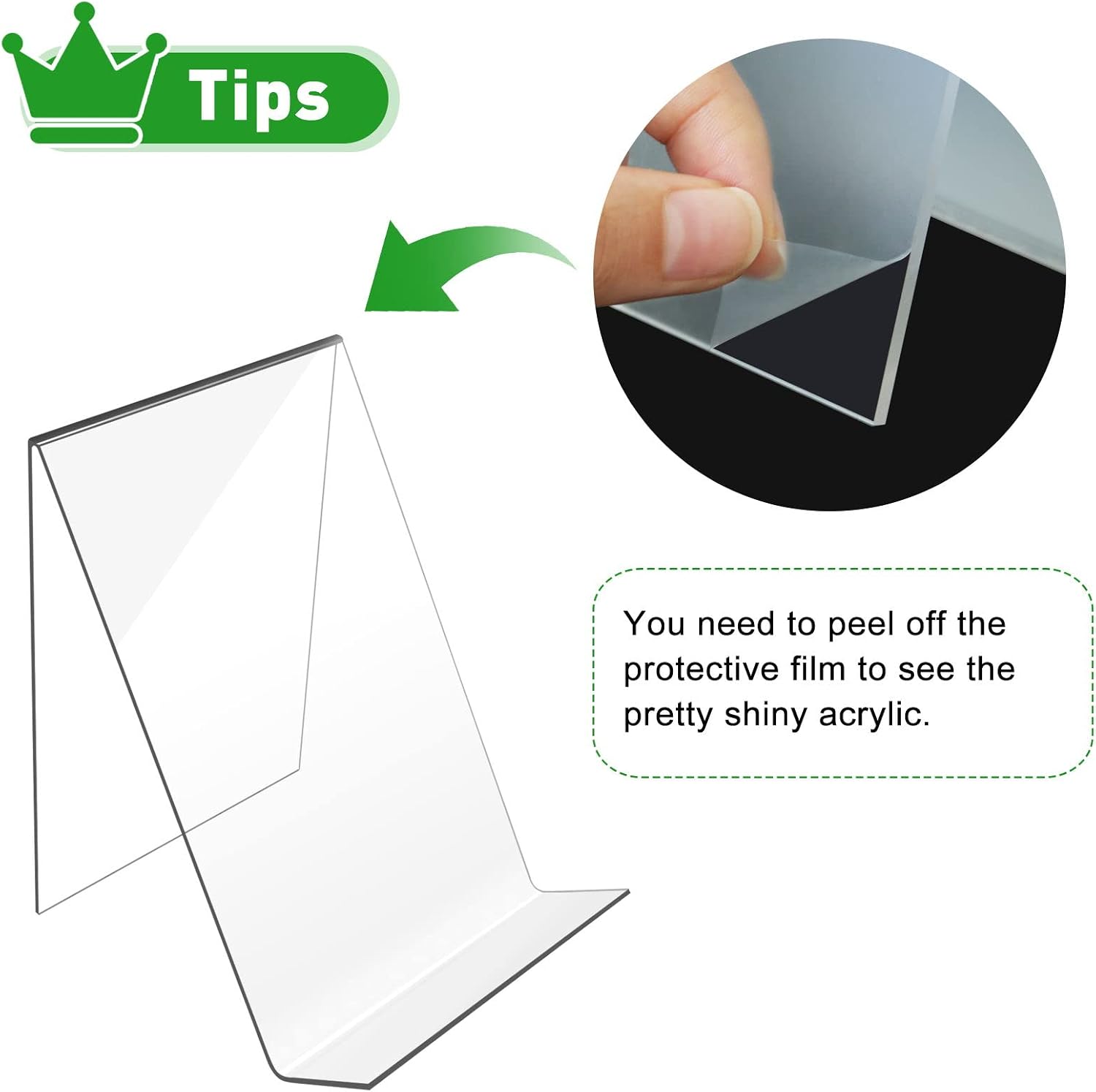 Acrylic Book Stand / Clear 3mm/thick / 4 x 5 / Set of 12