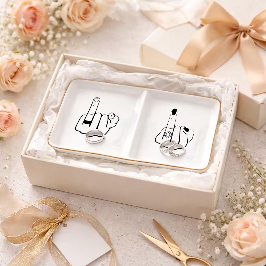 Elegant Finger Ceramic Ring Holder for Engagement / Fingers