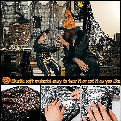 Xgunion Creepy Cloth 6Pcs 30x72 Inch Black Spooky Gauze