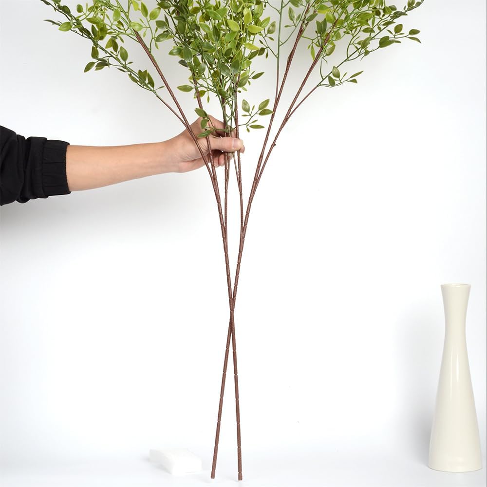 Stems Faux Branches for Vase Nandina Greenery Artificial Stems for Vase Leaf / 43.3 Inch / Set of 2