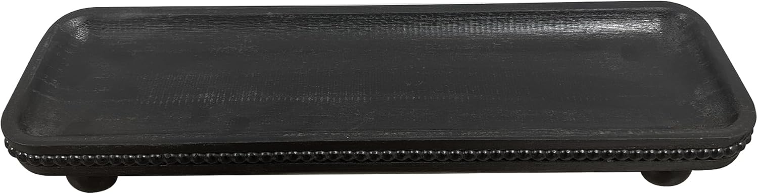 Oval Wooden Decorative Tray / Black