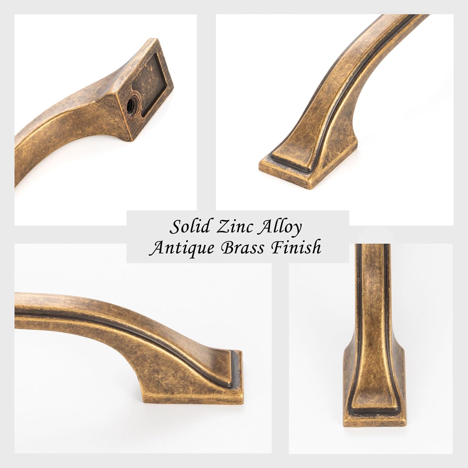 Cabinet Pulls Vintage Brass Cabinet Handles / 5" Hole Centers / Classic / Antique Brass / 5 Inch