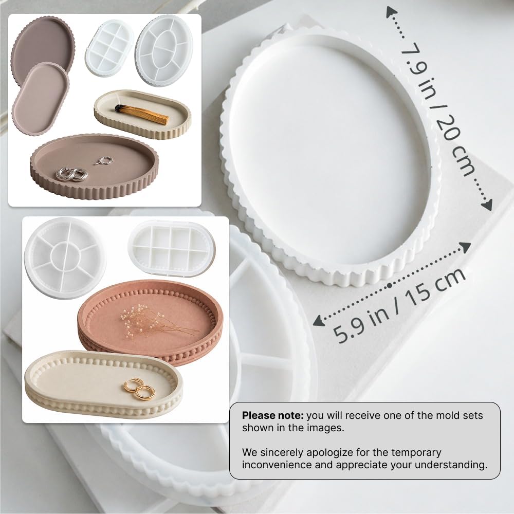 Silicone Tray Molds for Resin Casting / Set of 2