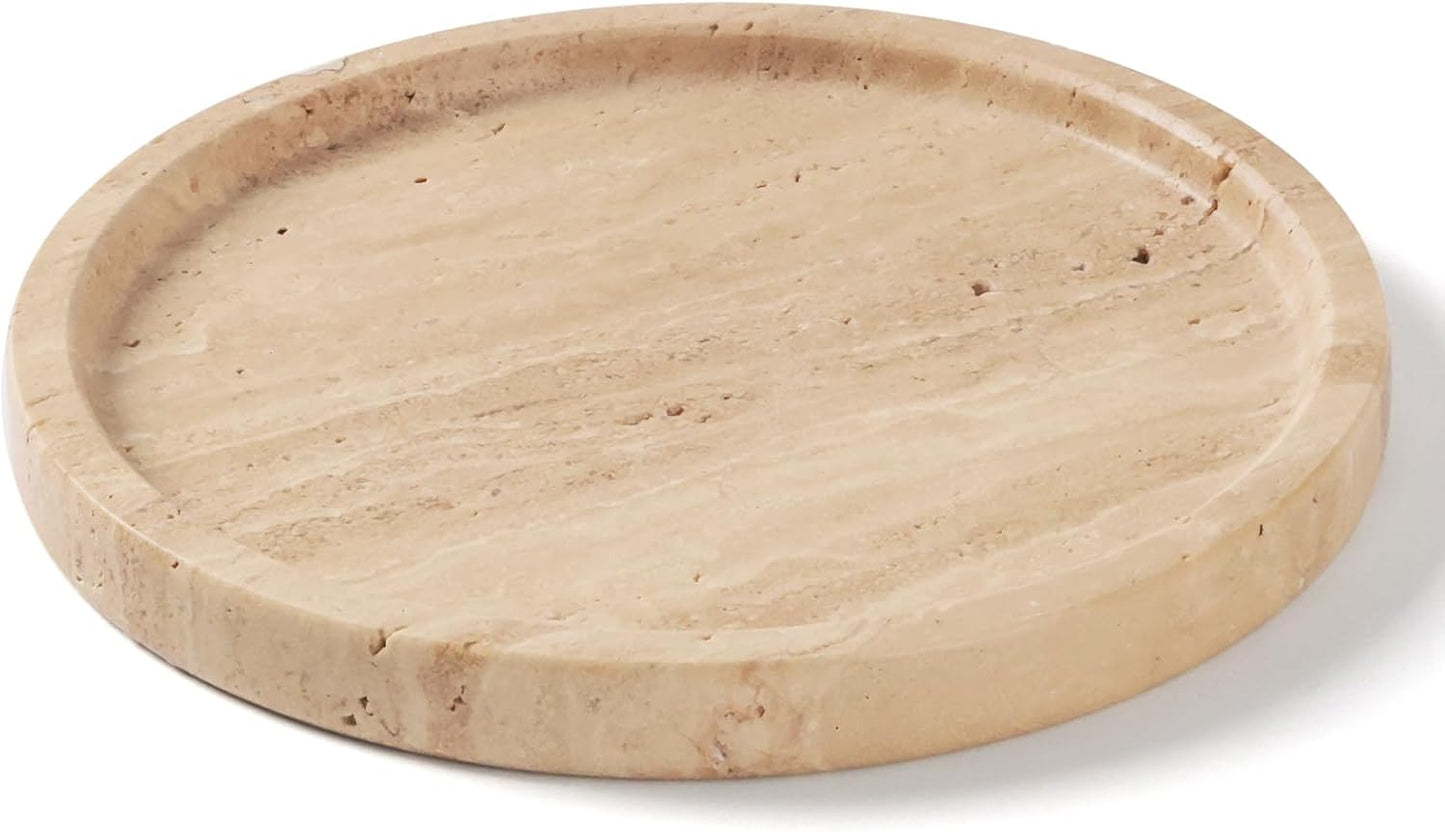 Natural Round Marble Tray / Beige