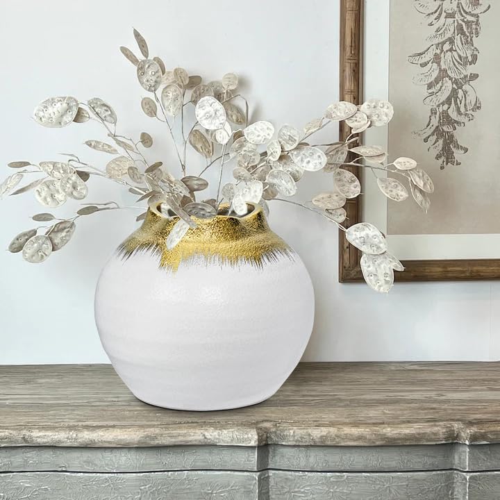 Boho Vase / Ceramic Flower Vase / White
