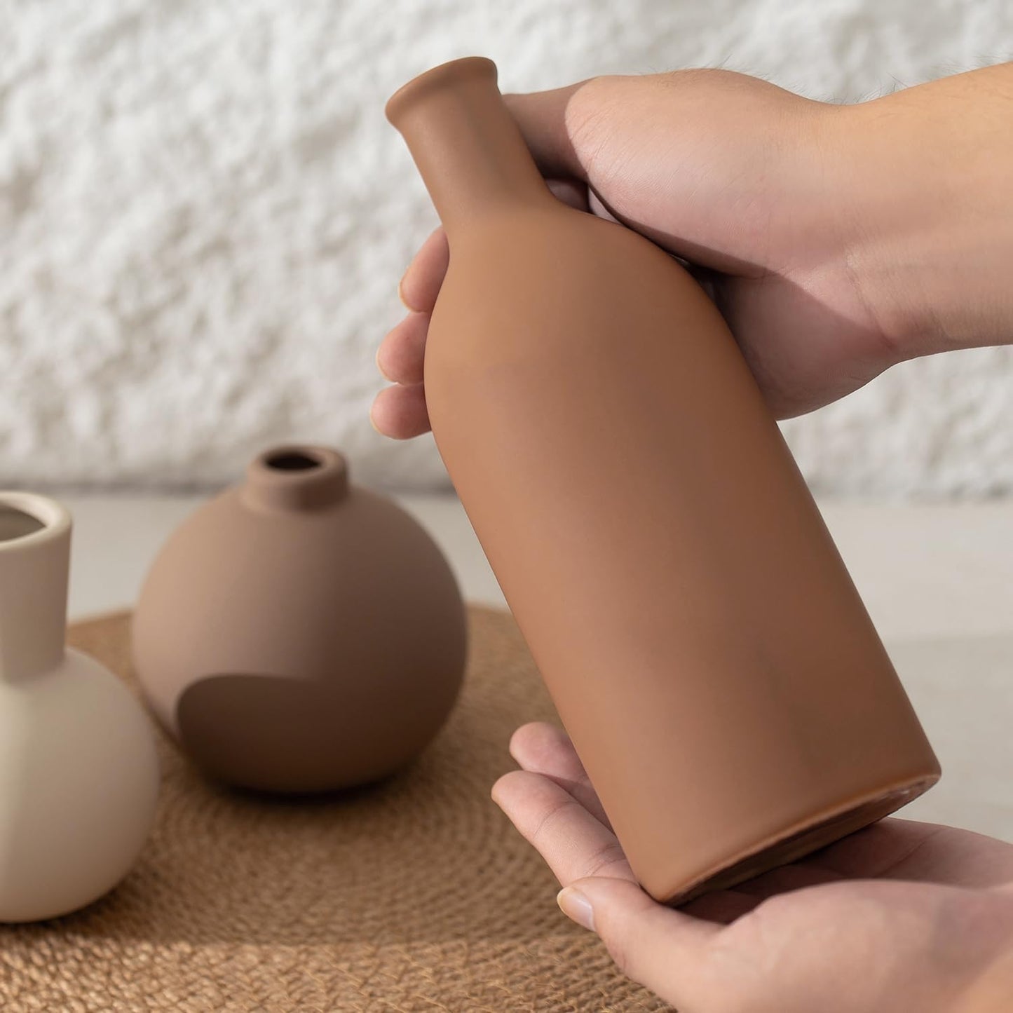 Ceramic Vase / Coffee Mix Set - White / Set of 3