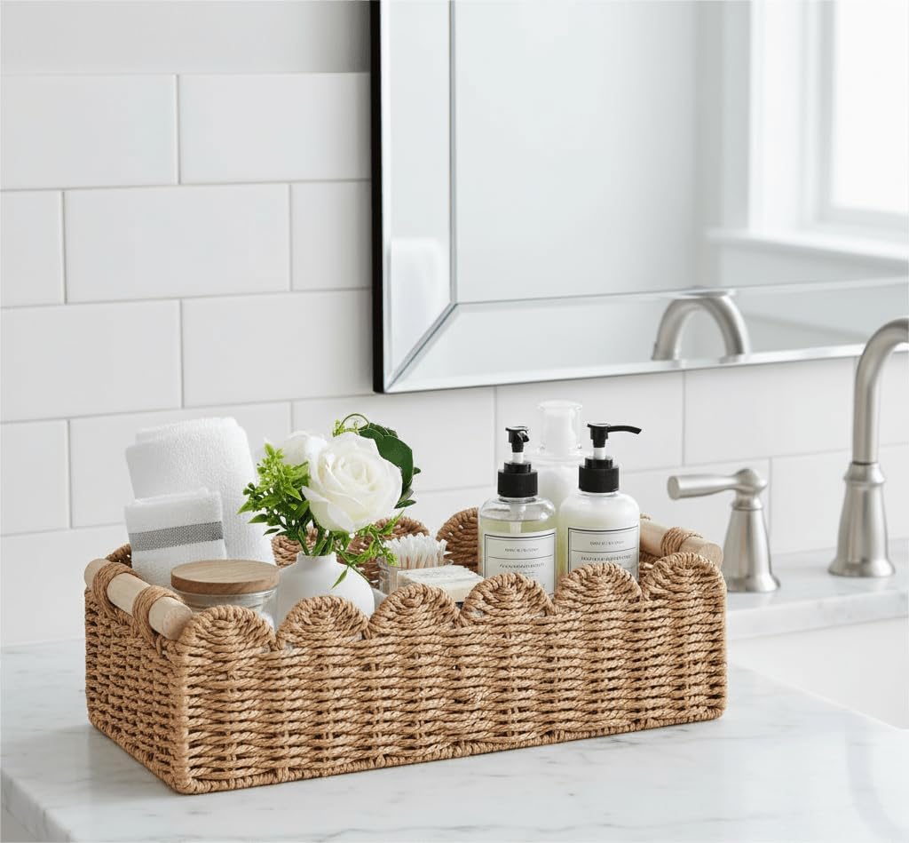 Scalloped Decorative Basket / Neutral / Set of 2